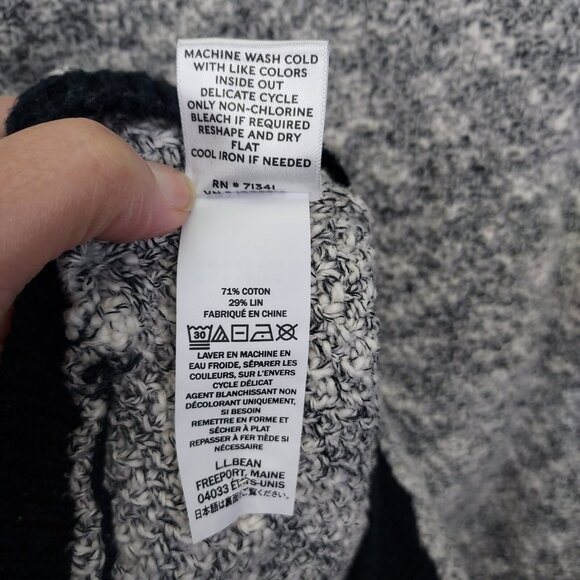 LL BEAN Signature Pullover Women's M Ragg Sweater Jumper Linen Cotton Crew Neck - Picture 7 of 11